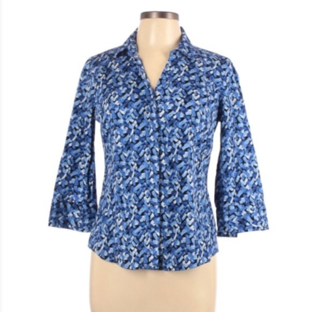 Dana Buchman Blue Button Down Shirt